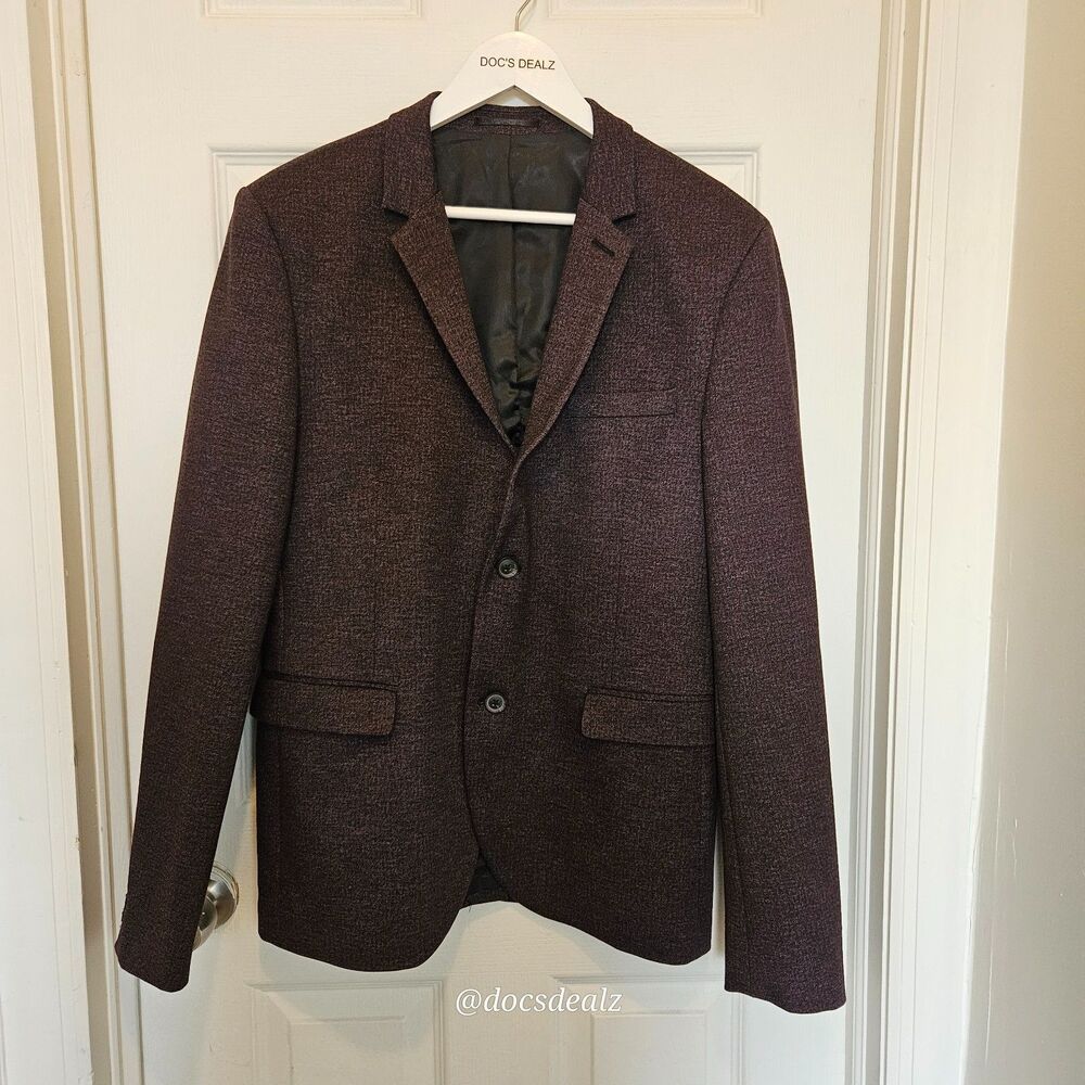 Topman Suit Jacket Burgundy Men's 42